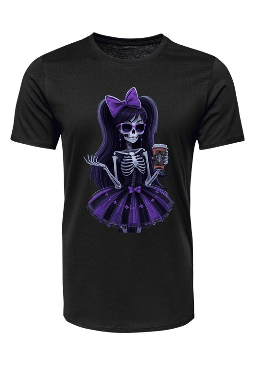 Coffee skeleton Unisex Crew Neck T-Shirt